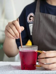 1/3 件木质咖啡搅拌勺，长柄圆勺，厨房，圣诞礼物，学校用品 - 棕色 - 查看 3