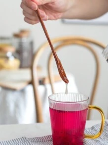 1/3 件木质咖啡搅拌勺，长柄圆勺，厨房，圣诞礼物，学校用品 - 棕色 - 查看 4