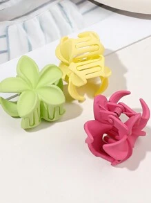 4pcs/Set Pastel Color Cute Daisy Flower Hair Clips, Beach Vacation Style,Flower Claw Hair Jaw Clip Hair Clamps Hair Clutch Hair Catcher Clip, Claw Clip Fall Winter Hair Accessories For Women - Multicolor - View 2