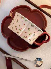 1 Set Elegant Coffee Cup & Saucer, High-End Refined Afternoon Tea Dinnerware, Newlywed Gift, Couple Matching Cup, Breakfast Milk Cup, Office Water Cup