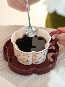 1 Set Elegant Coffee Cup & Saucer, High-End Refined Afternoon Tea Dinnerware, Newlywed Gift, Couple Matching Cup, Breakfast Milk Cup, Office Water Cup