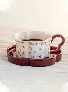 1 Set Elegant Coffee Cup & Saucer, High-End Refined Afternoon Tea Dinnerware, Newlywed Gift, Couple Matching Cup, Breakfast Milk Cup, Office Water Cup