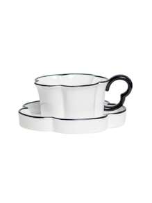 Luxury Petal Design Coffee Set, Ceramic Tea Cup And Saucer, Suitable For Afternoon Tea, Desserts And Gifts, Breakfast Drinkware, Tea Party, Afternoon Tea, Home, Garden, Restaurant, Summer And Winter Back To School