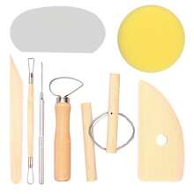 8pcs Wood Pottery Clay Sculpting Tools For Ceramic Modeling, Clay Carving And Polymer Clay - Clay Sculpting Tools - View 7