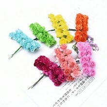12 cái/túi (144 đầu) Bó hoa xốp nhân tạo Gấu bông MINI Hoa hồng Vòng hoa DIY Chất liệu hộp đựng kẹo Phụ kiện Trang trí nhà cửa Đám cưới Cô dâu Hoa đeo tay Ngực Hoa cài đầu Chất liệu Ngày lễ tình nhân Trang trí năm mới Tiệc sinh nhật Phụ kiện bánh, Ngày lễ tình nhân, Quà tặng - Hoa Hồng Giấy-Nhiều Màu - Xem 8