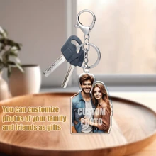 1 件个性化亚克力照片钥匙扣，高清印刷，季节性定制肖像钥匙扣，背包/汽车钥匙扣礼物送给朋友，色彩鲜艳，可爱，迷人，有趣，卡哇伊，Y2K，时尚，男女通用，休闲，定制，个性化，独特，定制，适合他的理想礼物，适合她、她、男朋友、女朋友、家人、朋友的理想礼物 - 彩色 - 查看 4