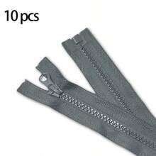 10pcs #5 Resin Plastic Zipper Auto-Lock Zipper Sider 19.68-39.37inch Black Large Teeth Zips For Jacket Coat Garment Accessories