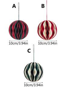 1pc Honeycomb Ball Pendant Easy Assemble New Year Christmas Tree Paper Hanging Decoration Wedding Birthday Party - Multicolor - View 3