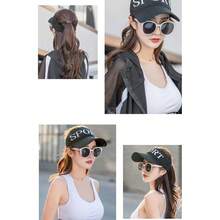 Viseras para el sol para mujeres y hombres, unisex, para tenis, golf, visera ajustable, sombrero de verano para deportes al aire libre, gorra de protección UV - Negro - Ver 4