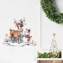 Christmas Window Glass Decorative Stickers, Cross-Border Santa Claus, Reindeer & Snowman Wall Decals - Multicolor - View 8