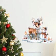 Christmas Window Glass Decorative Stickers, Cross-Border Santa Claus, Reindeer & Snowman Wall Decals - Multicolor - View 6