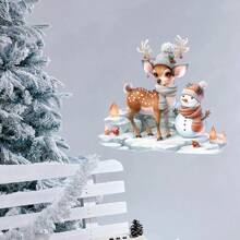 Christmas Window Glass Decorative Stickers, Cross-Border Santa Claus, Reindeer & Snowman Wall Decals - Multicolor - View 2