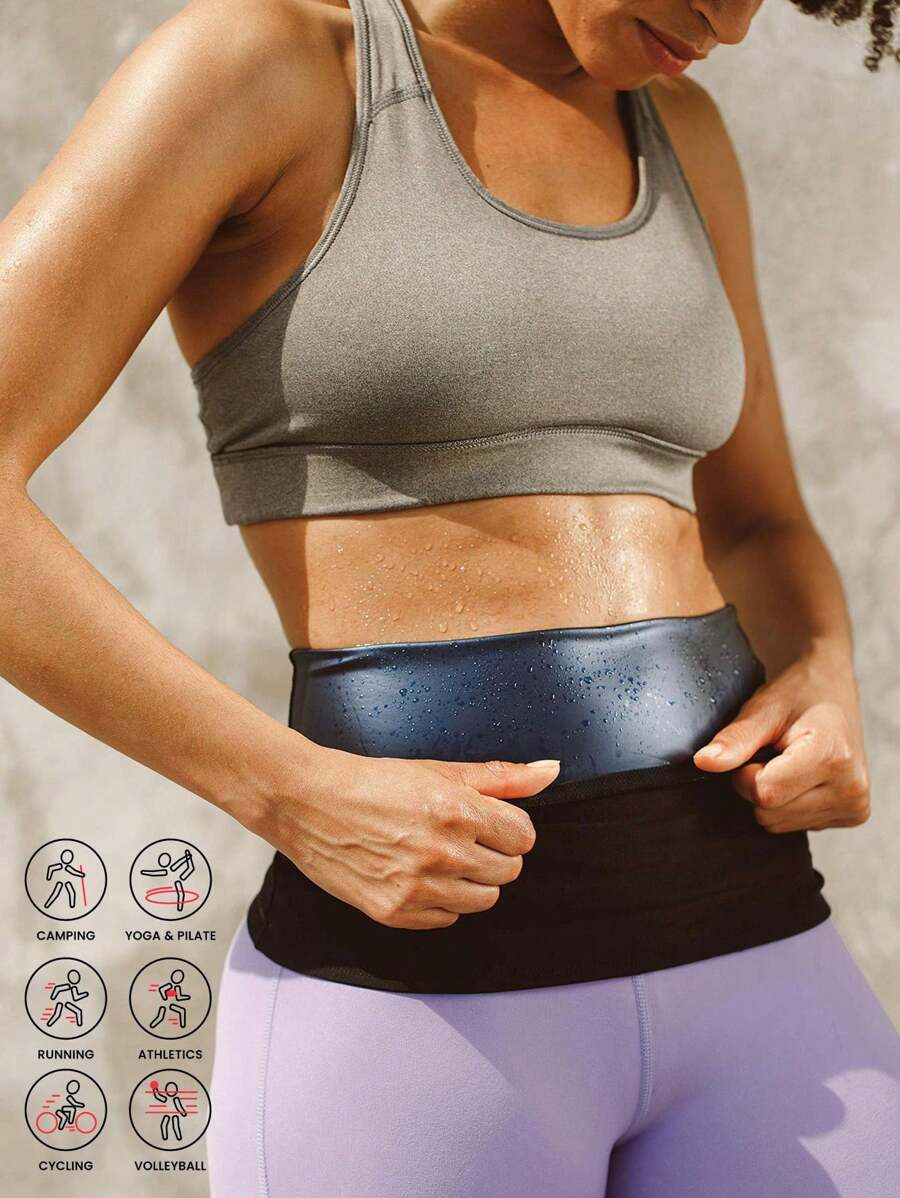 2025 Spring/Summer New Sports Women's Sweat Shaping Waist Belt, Waist Trainer For Weight Loss, Sweat Wicking, Running, Fat Burning Sports, Yoga For Abdominal Control, Sweat Shaping Waist Belt Shaping And Slimming Clothes, Waist Trimmer For Beauty Clothing, Creating A Perfect Figure (PU Coating) One Piece Gym Accessories For Belly Slimming Girdles, Lumbar Girdles For Belly Slimming Corset