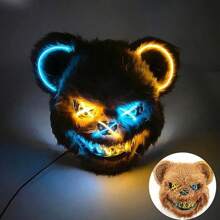 Halloween Horror Rabbit Mask, Horror Bear Mask - Brown - View 3