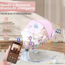 Electric Hammock, Portable Swing, Indoor Hammock With Remote Control, 3-Point Harness, 12 Lullabies And Bluetooth Function - View 8