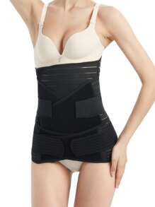 3-In-1 Women's Waist Trainer, Adjustable Waist Cincher, Body Shaper Girdle Set - Black - View 14