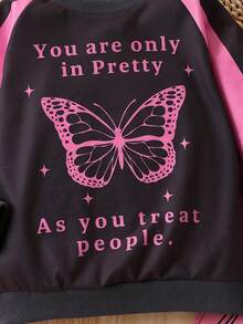 2 piezas/Set Conjunto lindo con estampado para niñas, Otoño - Negro - Ver 4