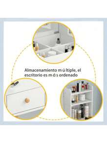 Tocador Multifuncional Con Espejo Tocadores Blancas Baratas - Blanco - Ver 6