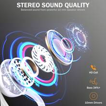 Auriculares inalámbricos, Auriculares Bluetooth, Deportes, Auriculares Bluetooth 5.3 2024, estéreo HiFi 3D, Auriculares supraaurales, Auriculares con Gancho para la Oreja de 48 Horas con micrófono con cancelación de Ruido, Auriculares Impermeables IP7 para Entrenar/Correr/Gimnasio