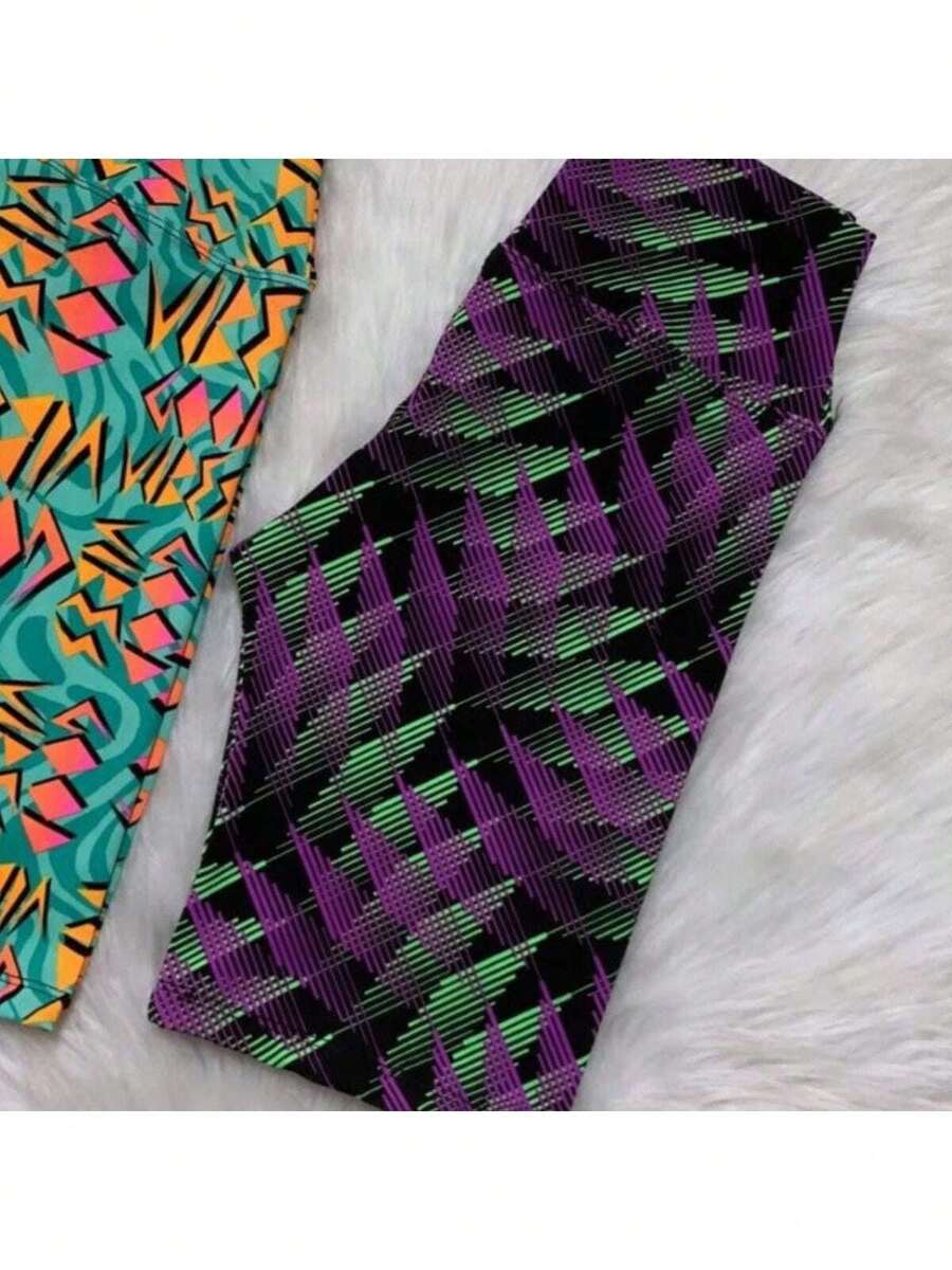 Women's Printed Long Bermuda Shorts For Gym - 彩色 - 查看 1