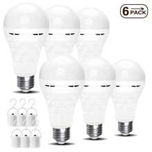 6 Pack Protable Rechargeable Emergenry Light Bulbs,1200mAh Battery Operated Backup Light Bulb,9W Led Bulb 60 Watt Equiv For  Power Outage Failure Blackout Hurricane - 6Pack KLA-9W - View 1