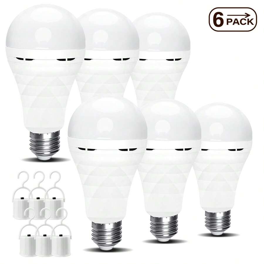 6 Pack Protable Rechargeable Emergenry Light Bulbs,1200mAh Battery Operated Backup Light Bulb,9W Led Bulb 60 Watt Equiv For  Power Outage Failure Blackout Hurricane - 6Pack KLA-9W - View 1