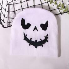1 pieza Gorro tejido con estampado de calabaza de Halloween, cómodo, cálido, personalizado, apropiado para hip hop, adecuado para regalos de Halloween - Multicolor - Ver 5