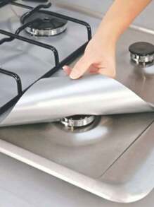 1/4/8 piezas Almohadillas de protección antihuellas y antióleo para cocina de gas, lavables, protectoras, resistentes al calor y al fuego, material de prevención de incendios, adecuadas para cocinas de gas domésticas, suministros para el hogar