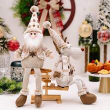 1 pezzo/set da 3 pezzi, altezza 50/44/52cm, decorazioni natalizie nordiche con gambe sospese, figure di Babbo Natale, pupazzo di neve, alce e gnomi europei, ornamenti natalizi, ciondoli nani, migliori regali, decorazioni natalizie, decorazioni per la stanza invernale, decorazioni natalizie per la casa, regali di Natale - Multicolore - Visualizzare 8