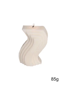 1 pieza Vela perfumada con forma geométrica hecha a mano, decoración del hogar con soporte de vela de diseño minimalista de varios niveles - Blanco - Ver 12