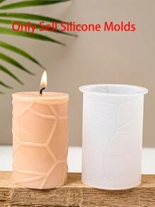 1个条纹圆柱立方体蜡烛硅胶模具，DIY石膏3D蜡烛浇铸模具，环氧树脂模具，家居装饰 - Cylinder - 查看 9