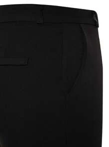 Women High Waist Black Cigarette Trousers Black Causal Pant - 黑色 - 查看 7