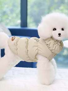 Pet Clothing Dog Clothes Winter Wear Retractable Vest Warm Sweater For Cats And Dogs - Khaki - View 19