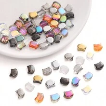10 件 10x8 毫米玻璃水晶猫头珠,直孔散珠非常适合 DIY 珠宝制作 - 项链、手链、吊坠、耳环等手工工艺品 - 貓頭 - 查看 10