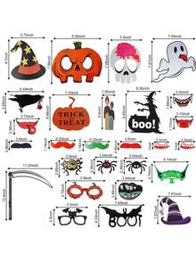 Halloween Photo Booth Props 26 Pcs For Halloween Decorations - Multicolor - View 2