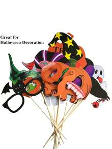 Halloween Photo Booth Props 26 Pcs For Halloween Decorations - Multicolor - View 3