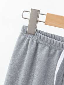 Spodnie dresowe dla chłopców w jednolitym kolorze, luźne, dla dzieci, wiosna i jesień - Szary - Zobacz 3