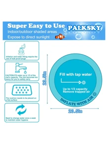 Cat Water Mat For Cats, Upgraded-Thicken Unbreakable Cat Splash Play Mat, Cat Water Play Mat For Indoor Cats, Interactive Cat Toys For Self Play