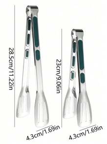 Pinzas para alimentos de acero inoxidable 304, pinzas coreanas para BBQ, pinzas para barbacoa, pinzas de 3 puntas para bistec y alimentos para la cocina