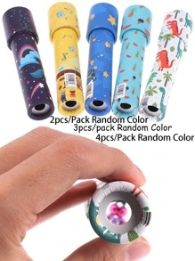 2 piezas/paquete 3 piezas/paquete 4 piezas/paquete Juguetes clásicos de nostalgia de cambio perpetuo con patrón de color aleatorio que envía juegos mágicos giratorios de caleidoscopio para adolescentes - Multicolor - Ver 1