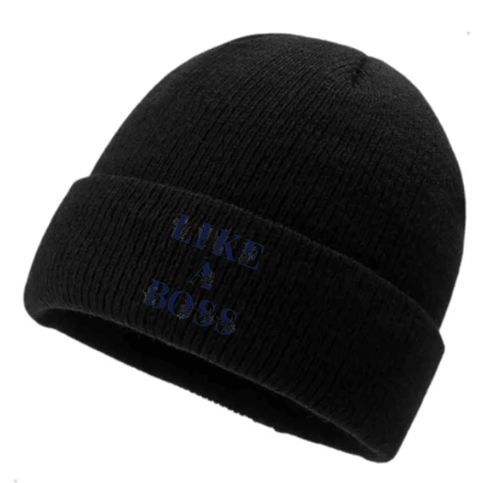 Unisex Adult Custom Beanie Hat Hustle Hard Fabrics - 15 - 查看 1