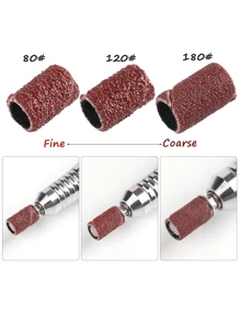 專為電動修甲機打磨頭設計的頭帶套裝,#120砂紙修甲打磨頭文件足部護理工具套裝,電動修甲套裝、凝膠卸除、拋光和足部鵝葡萄磨砂配件砂紙修甲打磨頭 - 杏色 - 查看 4