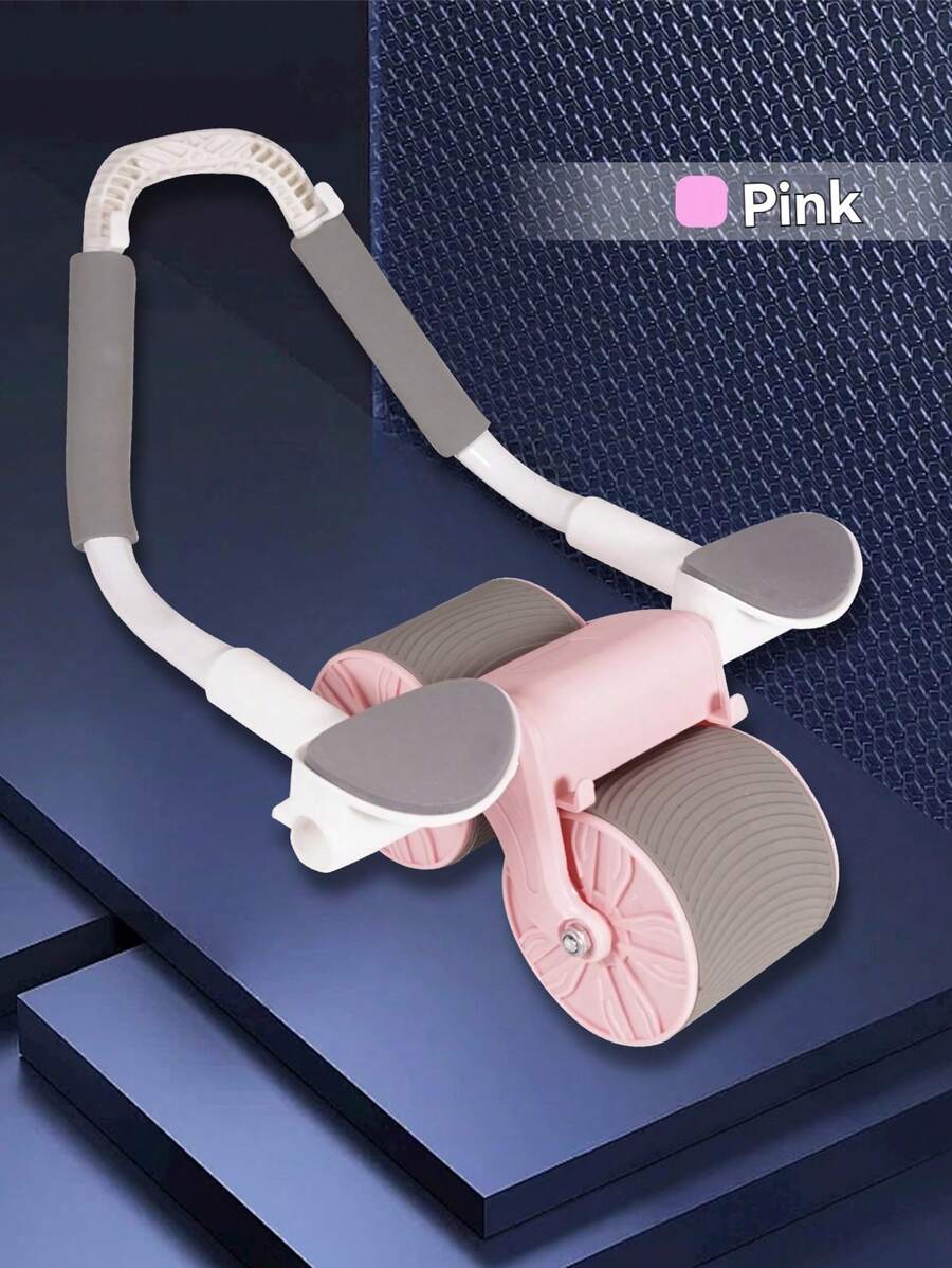 粉色自動彈回式腹部輪帶定時器和腰部肌肉訓練器,全身運動腹部滾輪-真正的運動伴侶 - 粉色 - 查看 1