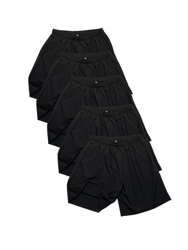 KIT 2, 3, 4, 5 Shorts Bermudas Plus Size Tactel com Elastano Liso Masculino Homem