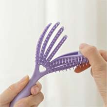 1 pièce Peigne à cheveux creux, peigne de coiffure portable pour volumiser les racines des cheveux, utilisation double pour cheveux secs et mouillés, massage du cuir chevelu, conception de tirelire avec rangement dissimulé