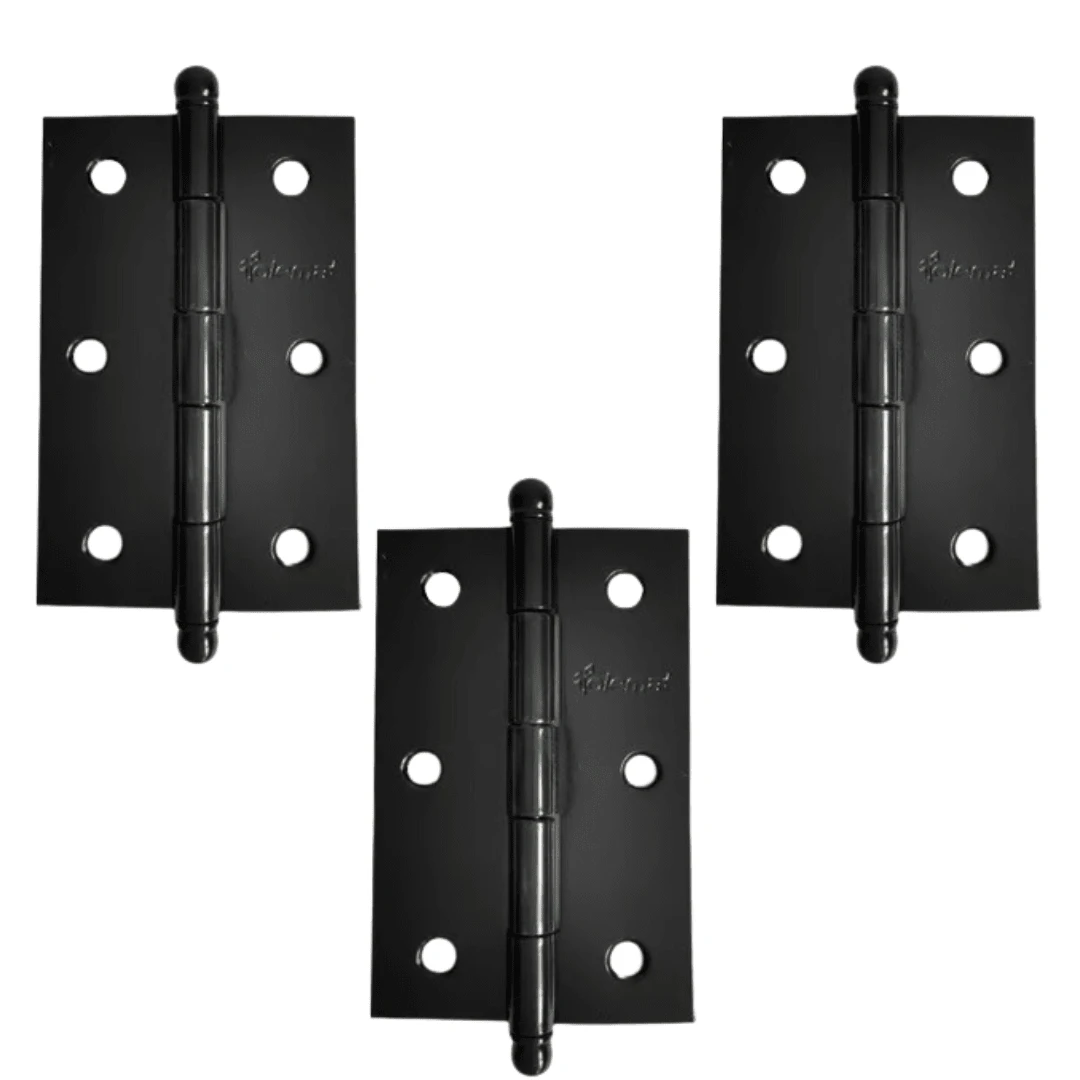 Black Colonial Reinforced Hinge 3 1/2 X 2 5/16 Ball Pin 3 Units - màu đen - Xem 1