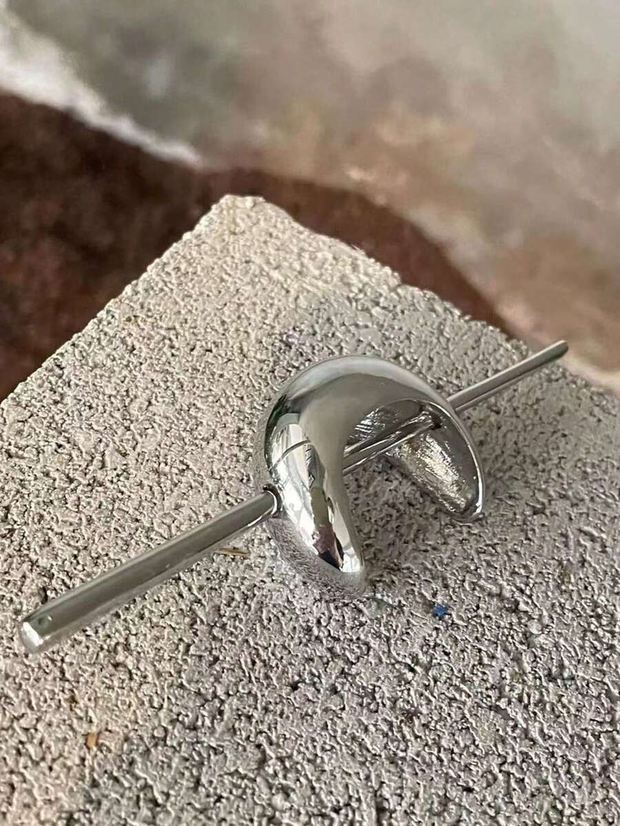 1 Stück Silber Metall Haarspange in Mondsichelform im Chinesischen Stil, elegantes und retro Mode Haaraccessoire geeignet für Frauen und Mädchen - Silber - Übersicht 1