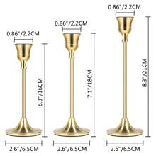 1/3/6/12pcs Vintage Elegant Metal & Aluminum Desktop Candle Holders, Suitable For Wedding Anniversary, Home & Hotel Decor, Seasonal & Holiday Tabletop Decor (Candles Not Included)