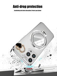 1个折叠支架+镜子/DIY水钻爱心+电镀蝴蝶支架手机壳，防摔新款电镀工艺手机壳，适用于Infinix Zero 30/ Spark Go 2024系列，Poco/Pop/Camon/Smart系列，Apple 11/12/13/14/15 Pro Max， A25/A34/A54S，OPPO，vivo，Redmi 13C+，Moto G，Redmi Note 13C/12/11 Pro，畅享20/30/40/50/60/70，HONOR 90/80/70/60/50，X9/X8/X7/X6/X5 AB+，国际版，非国内版 - 紫色 - 查看 6