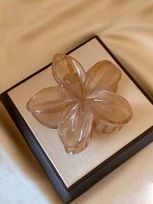 1 pieza Pinza de pelo con flor hawaiana, pinzas de pelo con flor transparente para mujeres/niñas, adecuado para cabello grueso/fino, pinzas de pelo con flor de hibisco, pinzas de pelo, pinzas de flor con agarre fuerte antideslizante, accesorios para el cabello de playa - color café - Ver 4